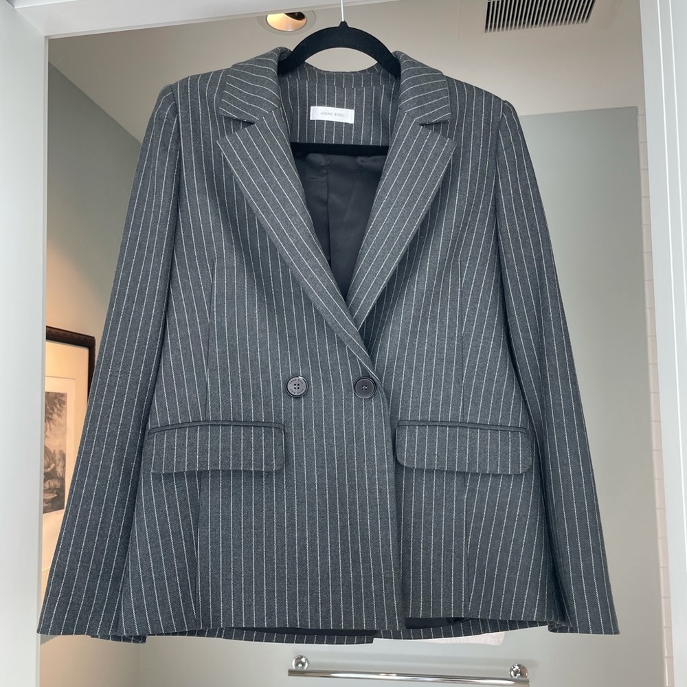 Anine Bing Pinstripe Becky Blazer